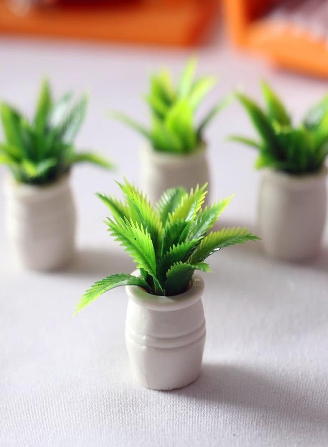Kryoflare Miniature Dollhouse Tiny Fake Greenery Bonsai Ornament Crafts, Green Potted Flower Model, 1:12 Scale Doll House Miniature Plant Model,DIY Accessories, Shooting Props - Image 2